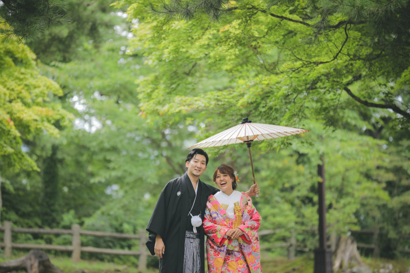 和傘を使って、和の雰囲気を◎