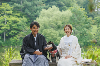 和装前撮りwithわんこ