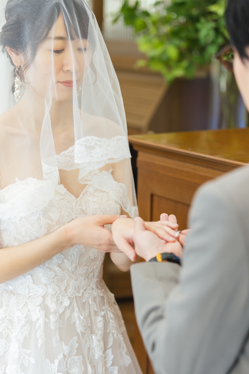 指輪交換といった結婚式と同じ流れで行うことも◎