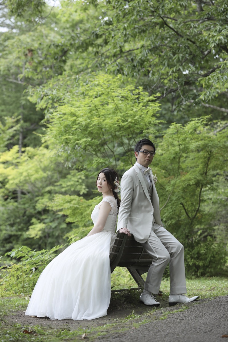 ベンチでおしゃれに