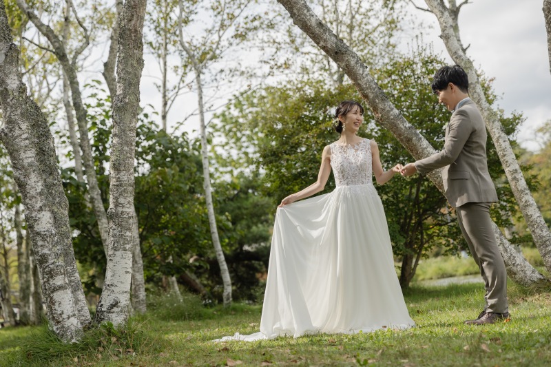 白樺と一緒に。