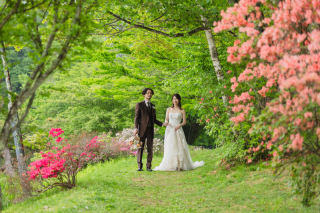 STUDIO AQUA 軽井沢店（スタジオAQUA）_緑&times;洋装　大自然の中で残すウエディングフォト