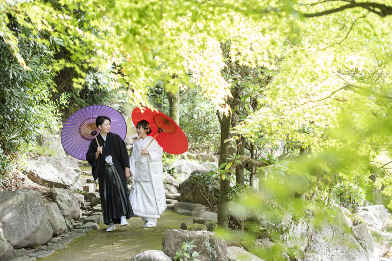 お二人で番傘ショット