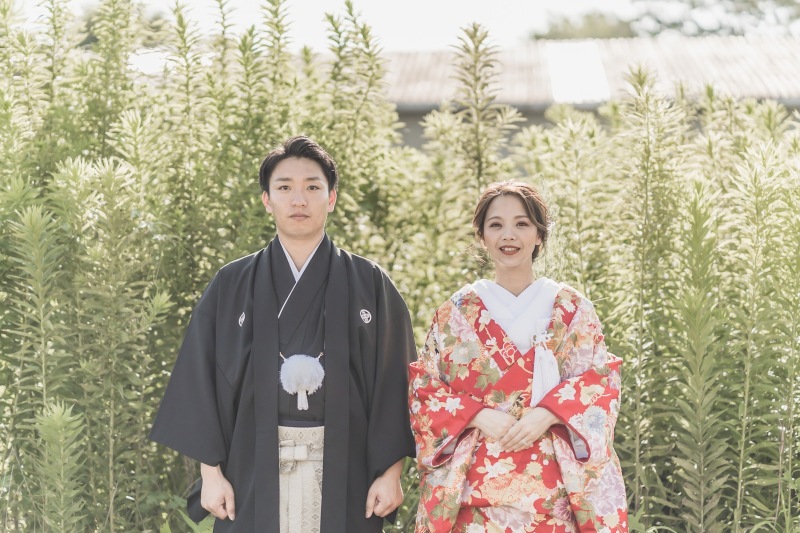 自然をバックに