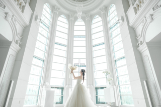 きらめく大聖堂で美しい姿を