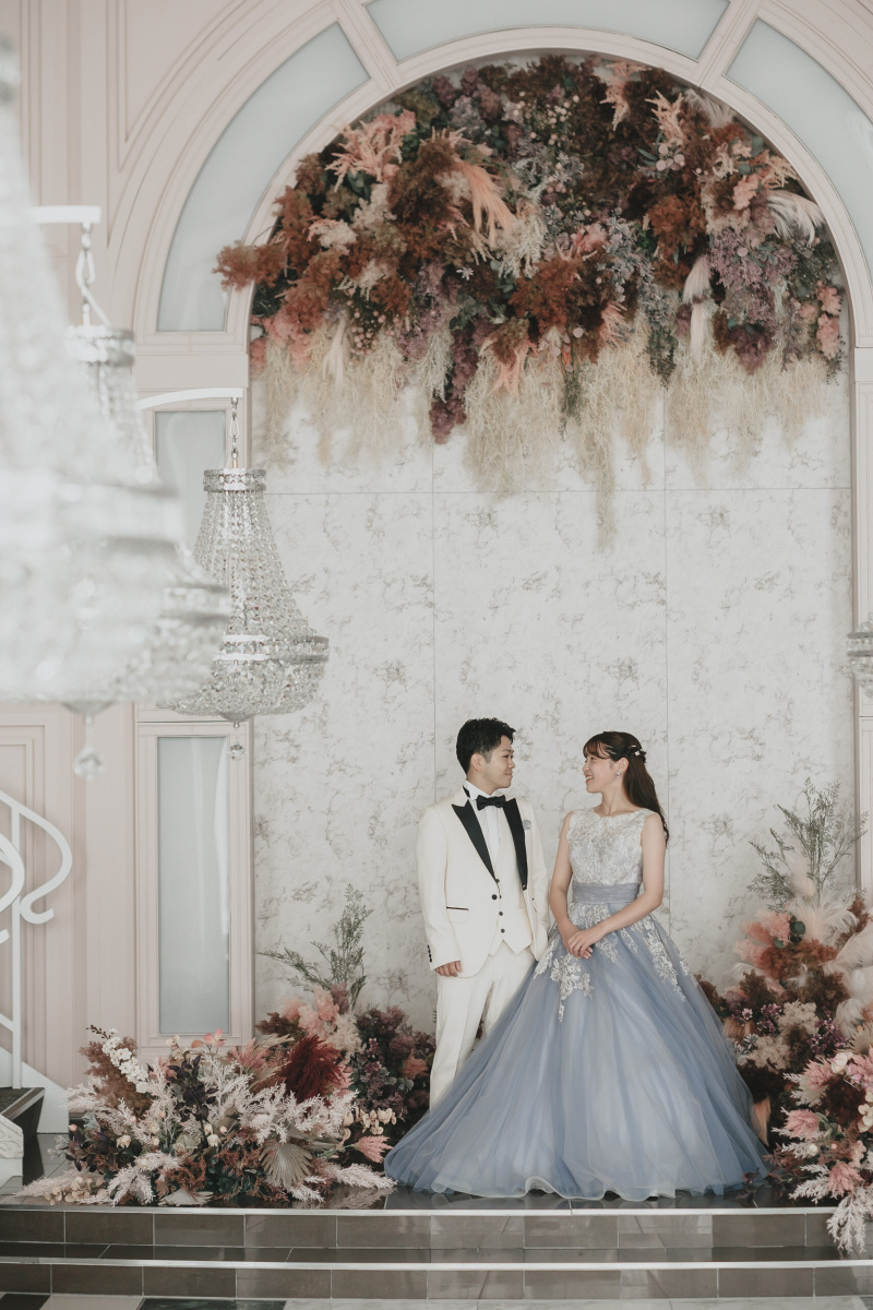 ドライフラワーのフォトブースで