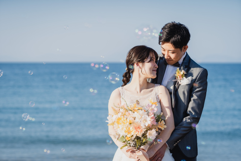 海とシャボン玉