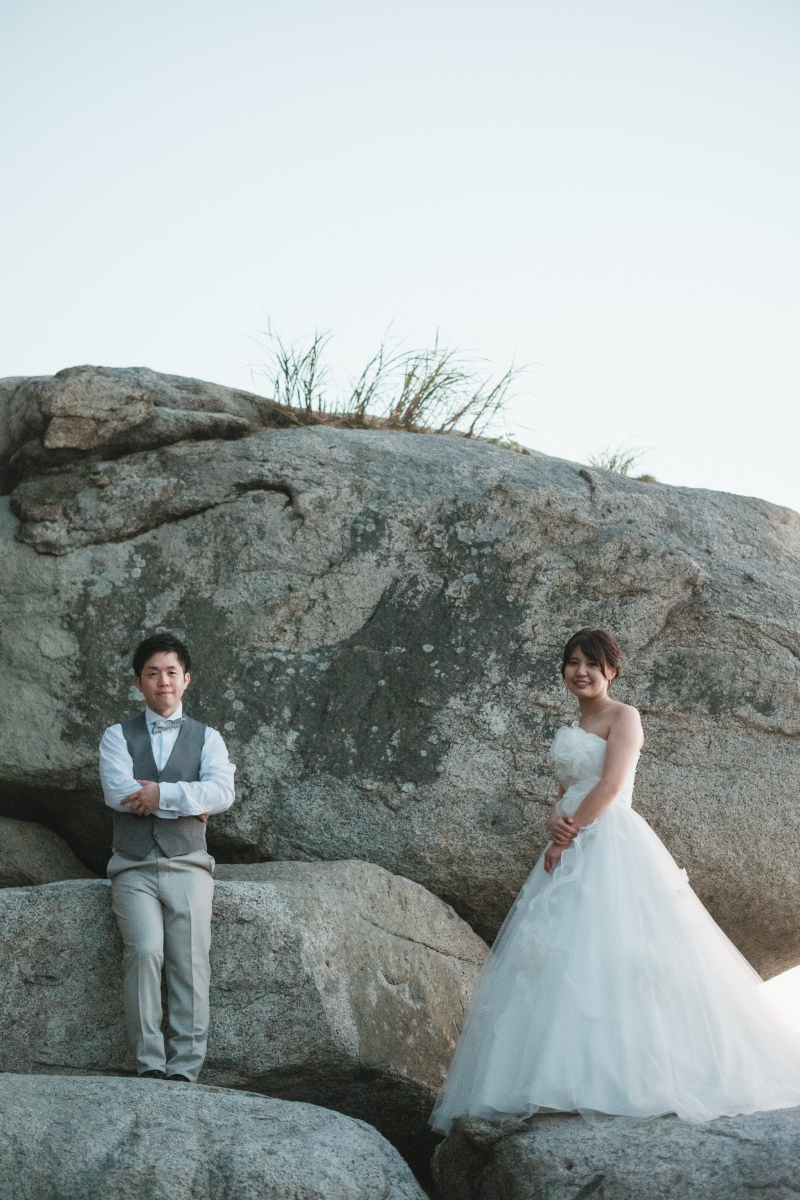 海ならではのドレスが映えるお写真です♪