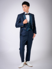 紺タキシード-014　燕尾服　（M～L）