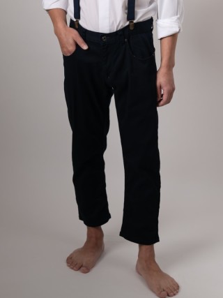 七分丈パンツ紺-010　（S～LL）