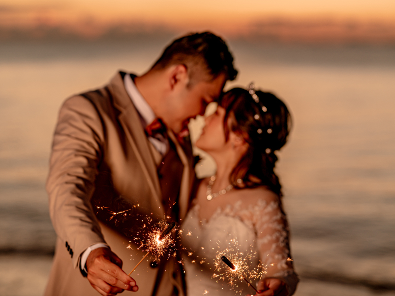 夕暮れ花火時間