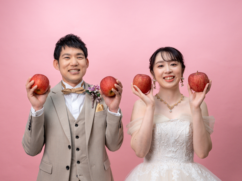 スタジオでリンゴ♡