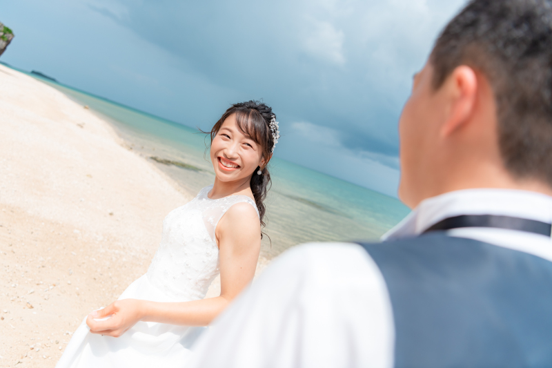 笑顔の振り向き