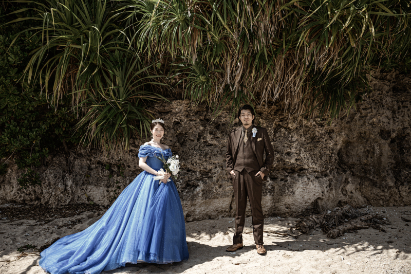 青いドレス沖縄自然♡