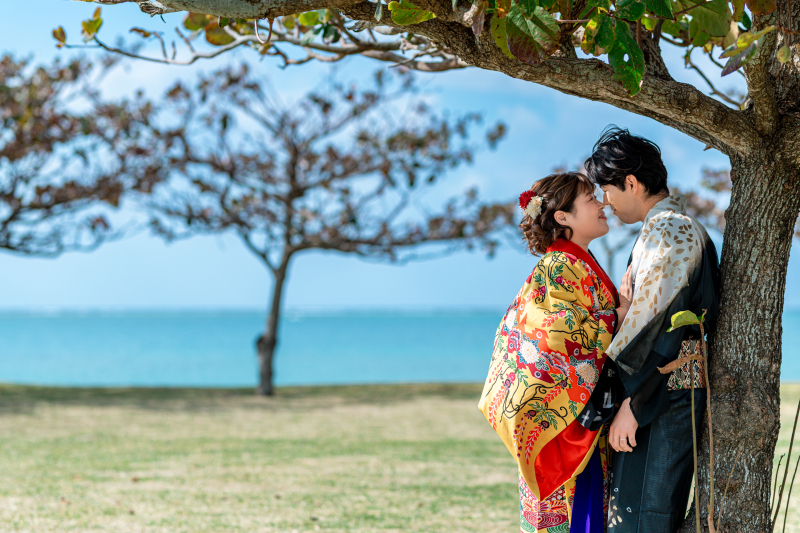 琉球衣装と青い海♡