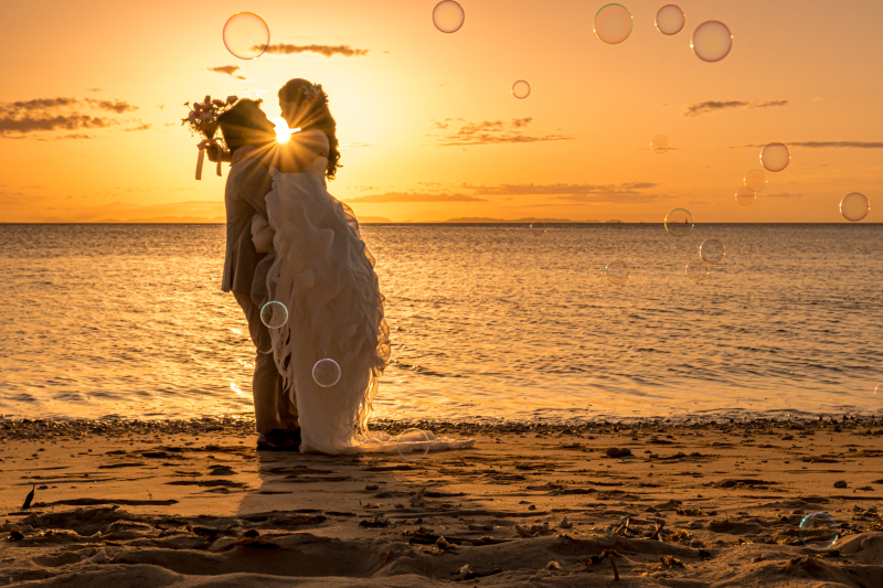 爆焼けシャボン玉抱き上げ♡