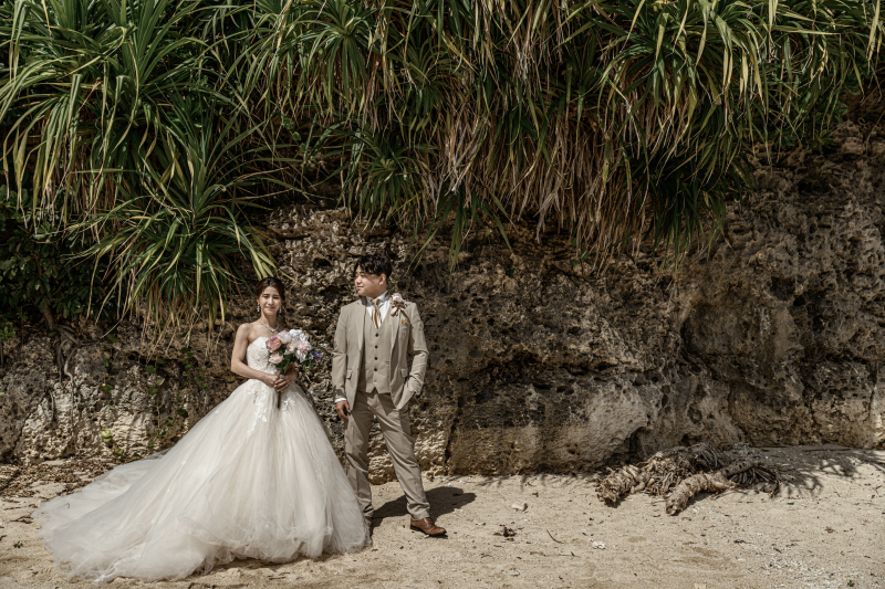 ビーチの自然と並んで♡