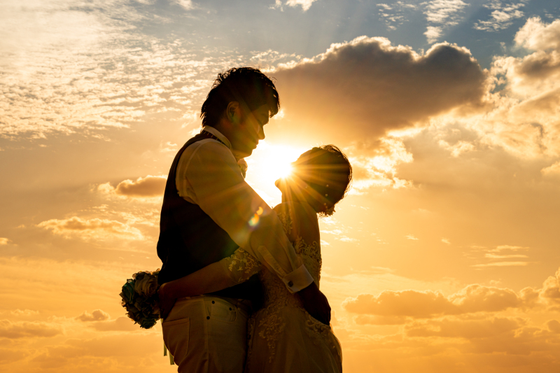 夕日のシルエット