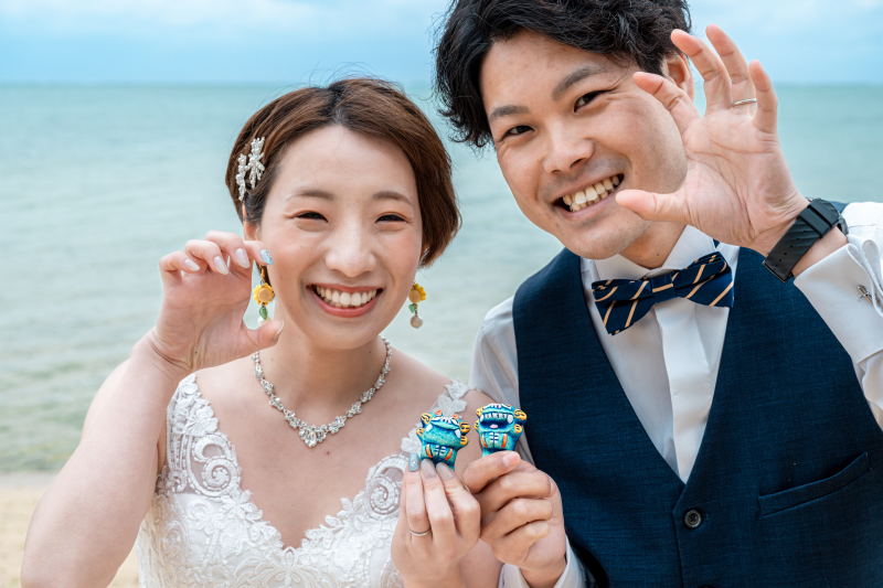 シーサーポーズ笑顔♡