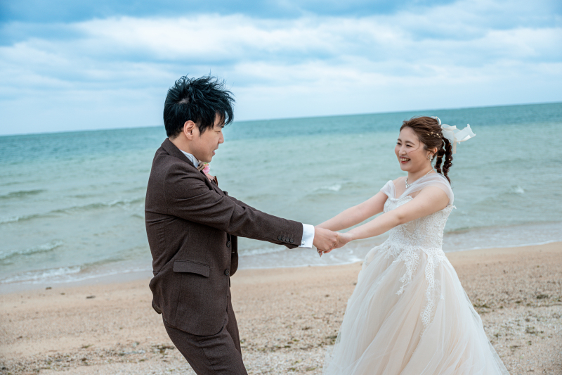 青いビーチ向かい合い♡