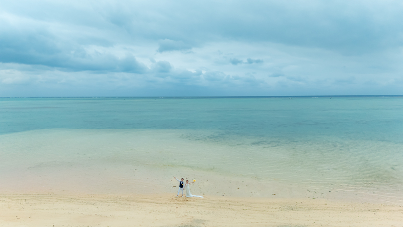 ドローン青いビーチ♡