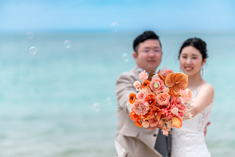 青いビーチとほほえみ♡