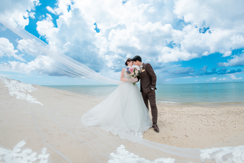 風に広がるベール