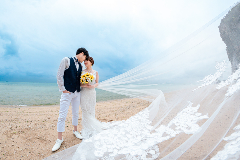 ベールなびくおでこ合わせ♡