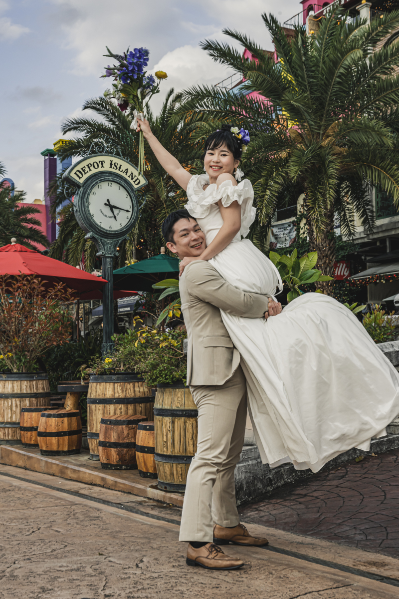 カラフル街並み抱き上げ♡