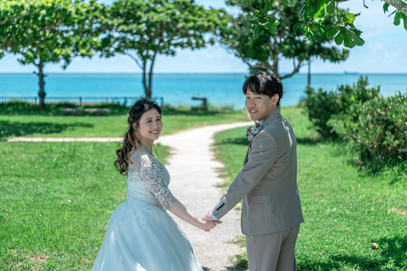 ああ青いビーチ振り向き♡