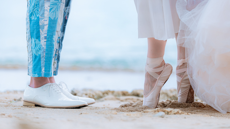 バレエシューズの軽やかなキス