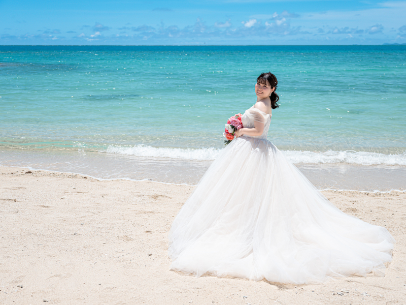 青いビーチ幸せ笑顔♡