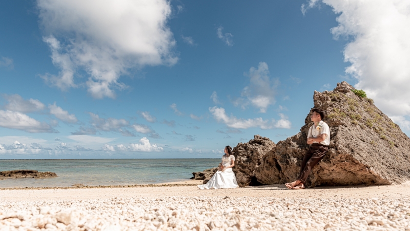 ✨ロケーション動画付き2か所しっかりプラン✨【ロケーション動画(ショート)+ドローン+青いビーチ+サンセット(花火付き)】