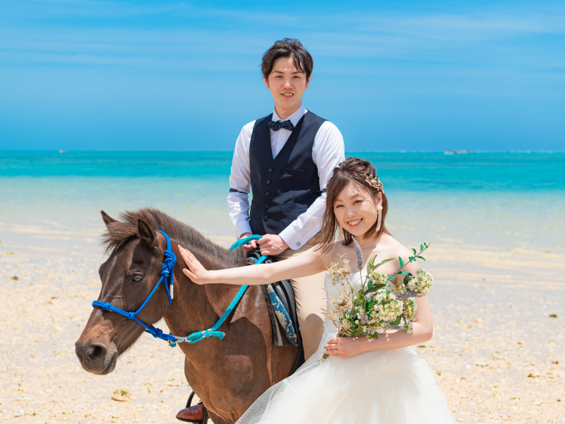 ✨乗馬ウエディングフォト✨与那国馬乗馬体験+ビーチフォト+ドローン撮影+２０Pミニアルバム