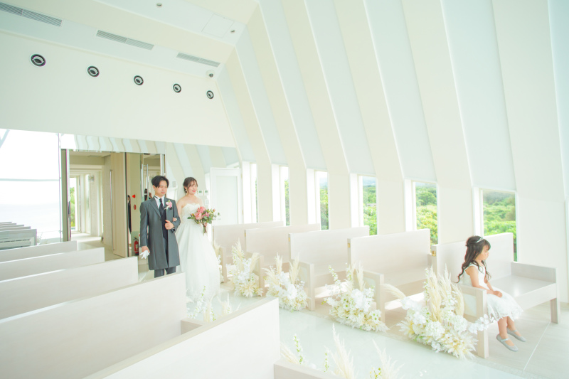 チャペルの入場から撮影がスタート