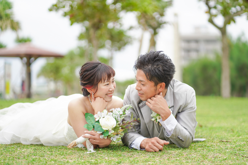 アラハビーチにはキレイな芝があるのも特徴です
