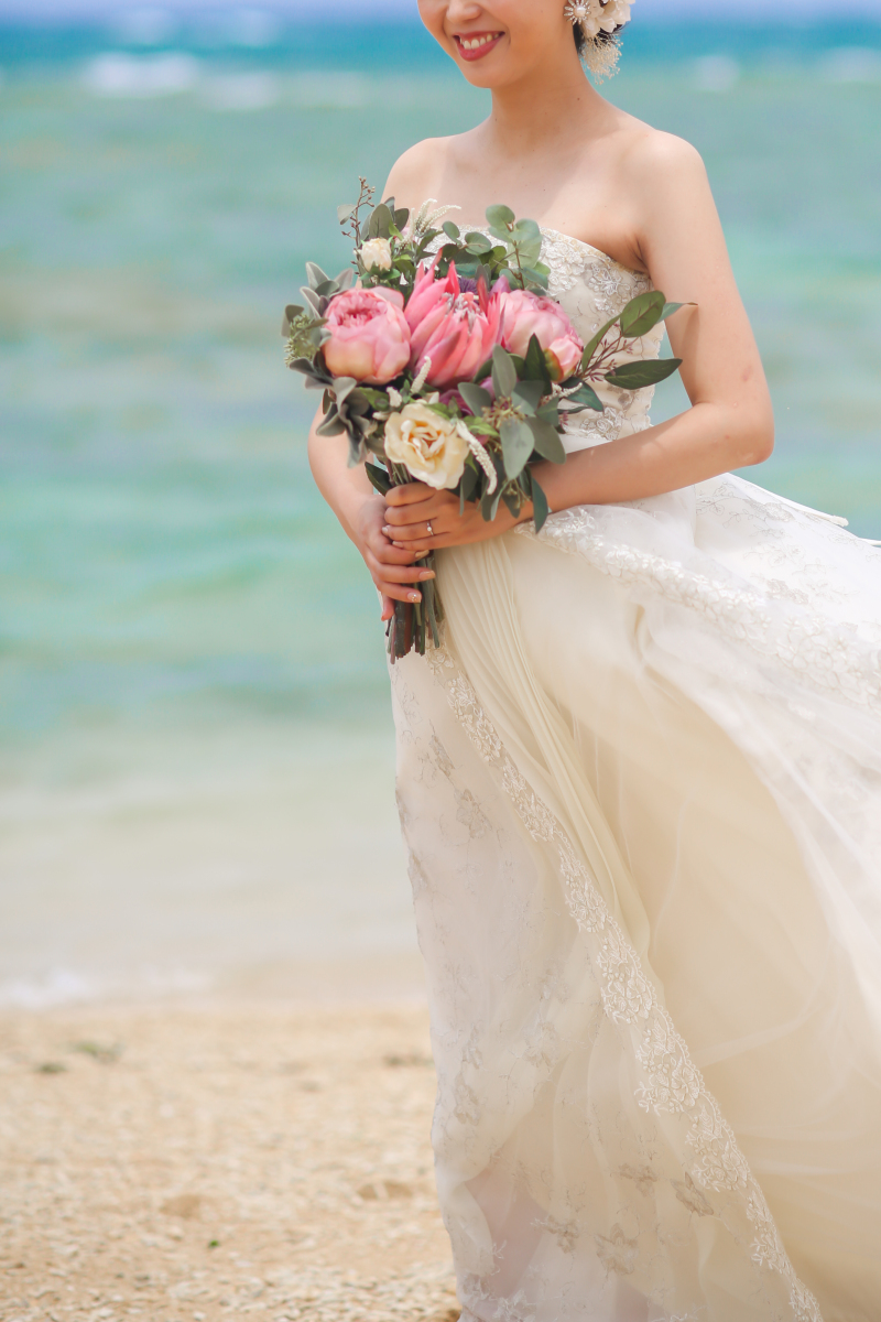 海を背景にした、ソロ撮影も素敵です