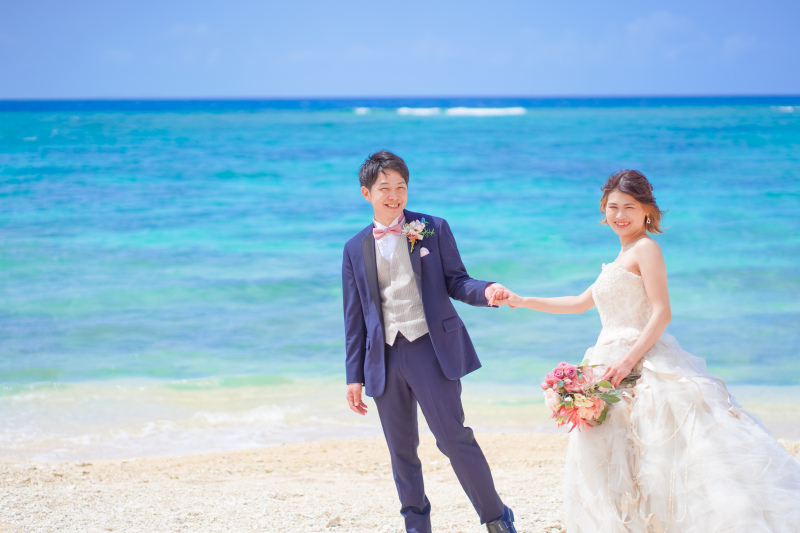 プライベートビーチにて