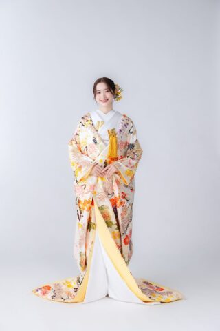松葉流水に鶴
