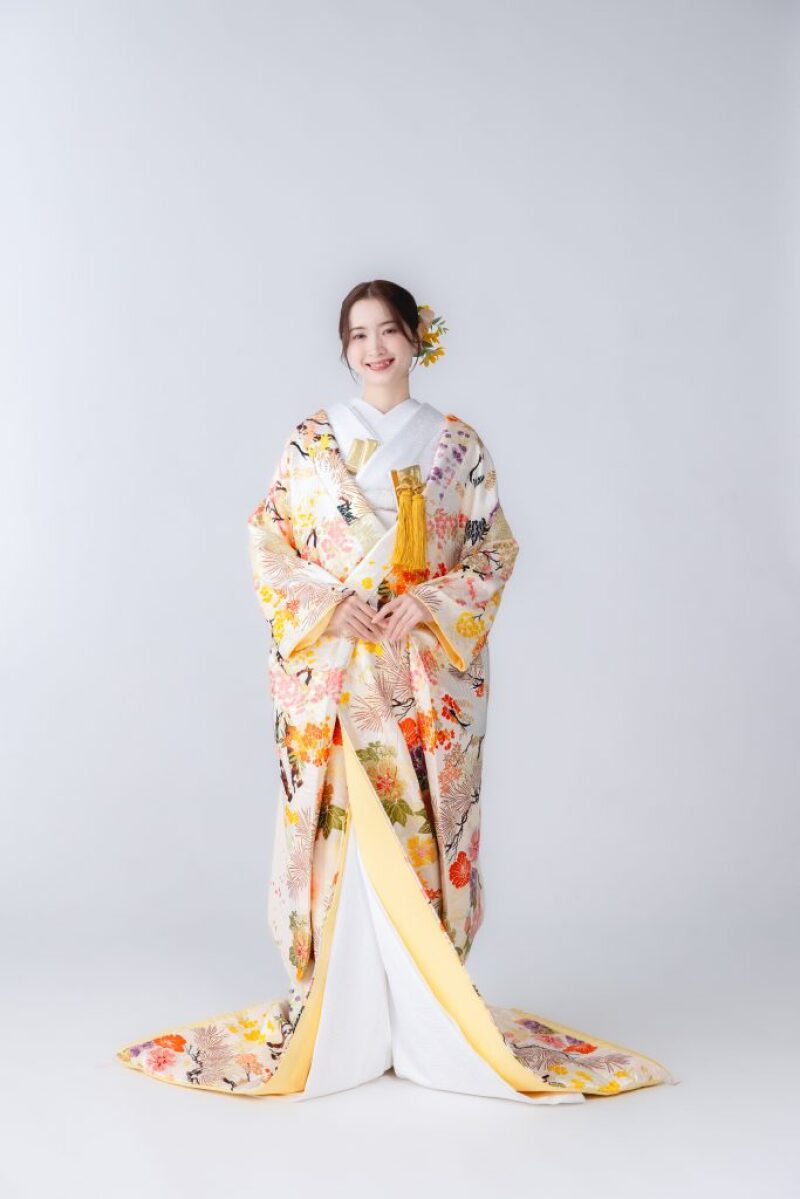 松葉流水に鶴