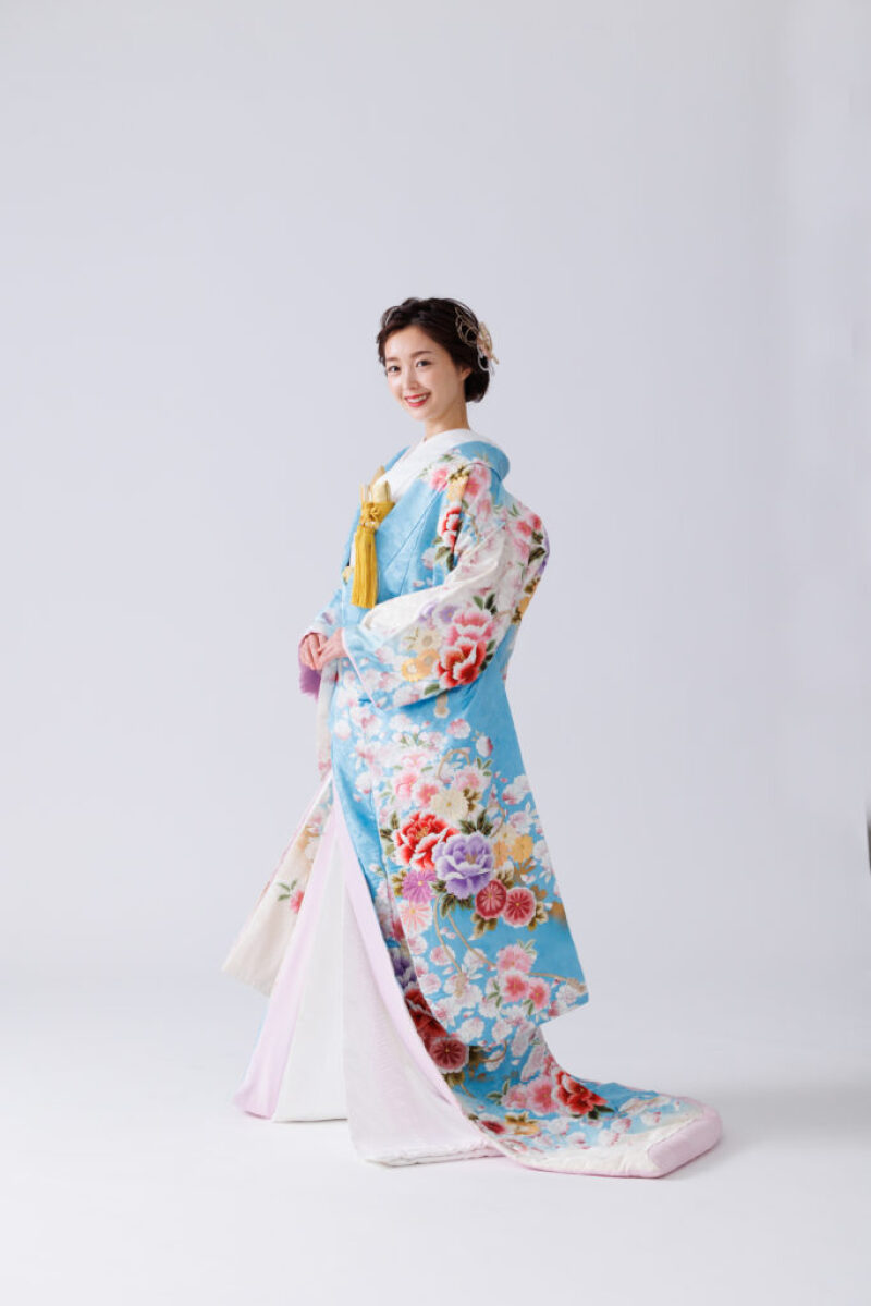 桜流水に牡丹菊