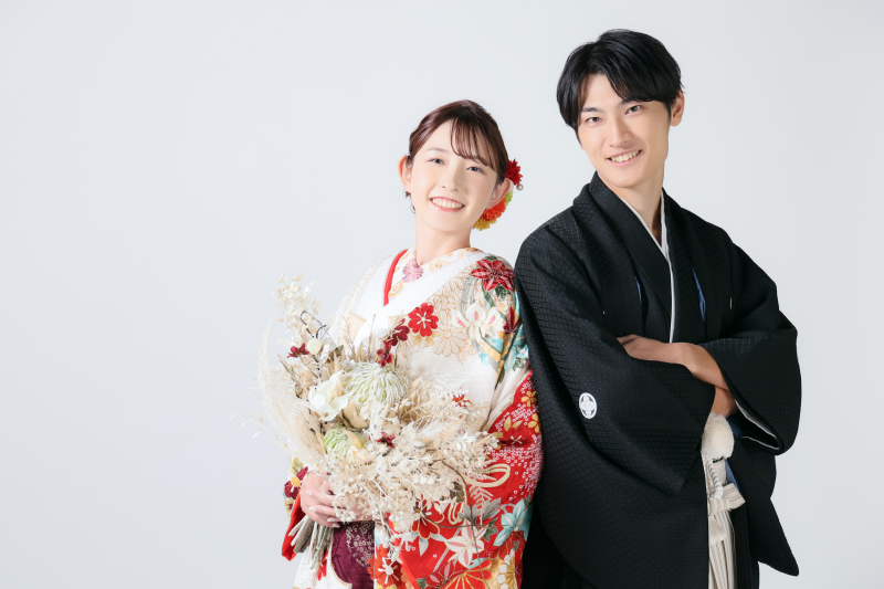 白タペストリーで和装撮影!