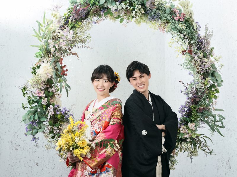 フラワーリースは和装にもぴったり