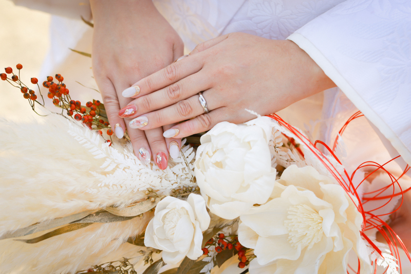 素敵なドライフラワーと指輪と一緒に♡