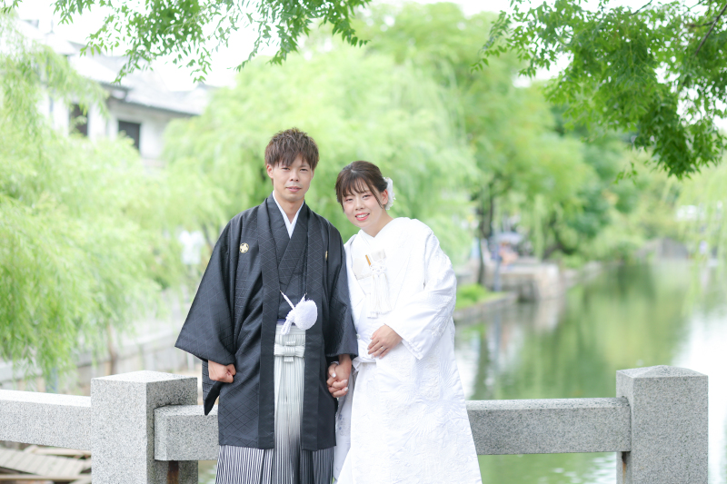倉敷川をバックに♪