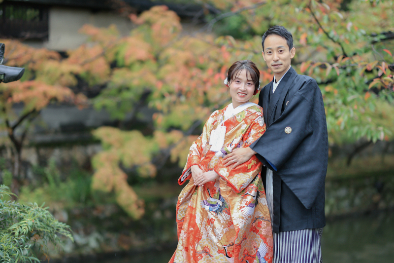 紅葉をバックに♪