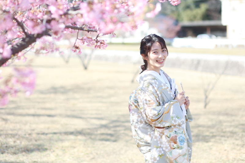 桜の下でソロショット♡