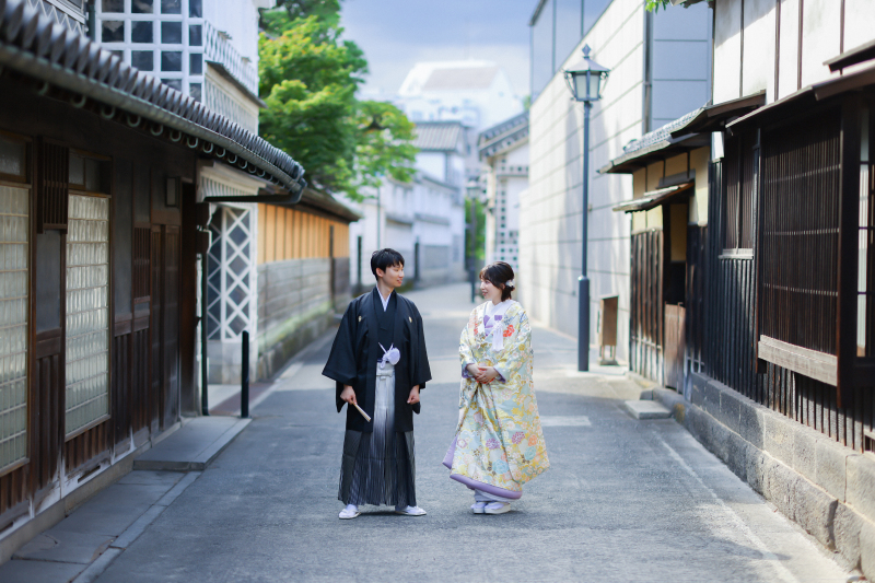 倉敷の街並みを背景に☆彡