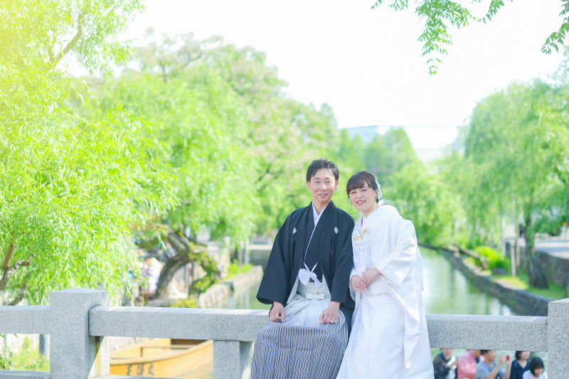 美観地区の新緑をバックに♪