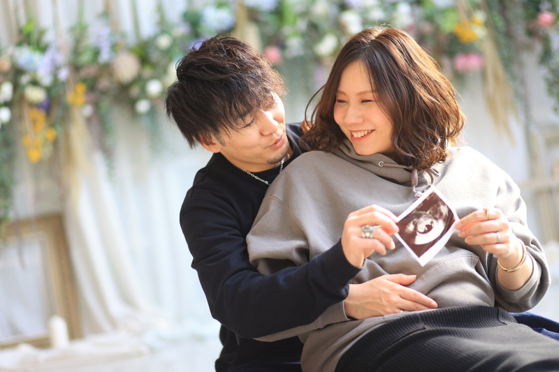 赤ちゃんと初めてのファミリーフォト☆